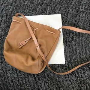 Leather Crossbody Bucket Bag